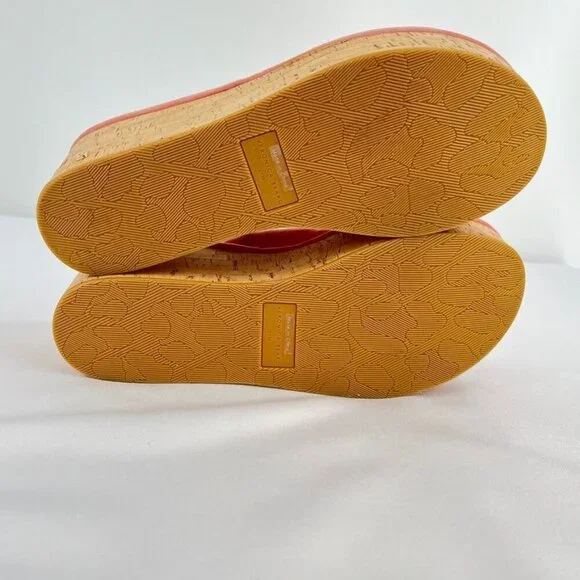 Veronica Beard Geno Wedge Sandals Size 11 Cork Pink Suede